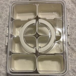 Snackle box Cream and Clear Food Storage Container